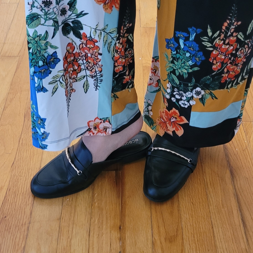 BCBG Black Loafers with Silver Accent